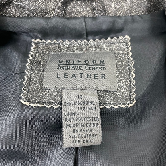 John Paul Richard Leather Blazer, size 12 - Picture 3 of 5